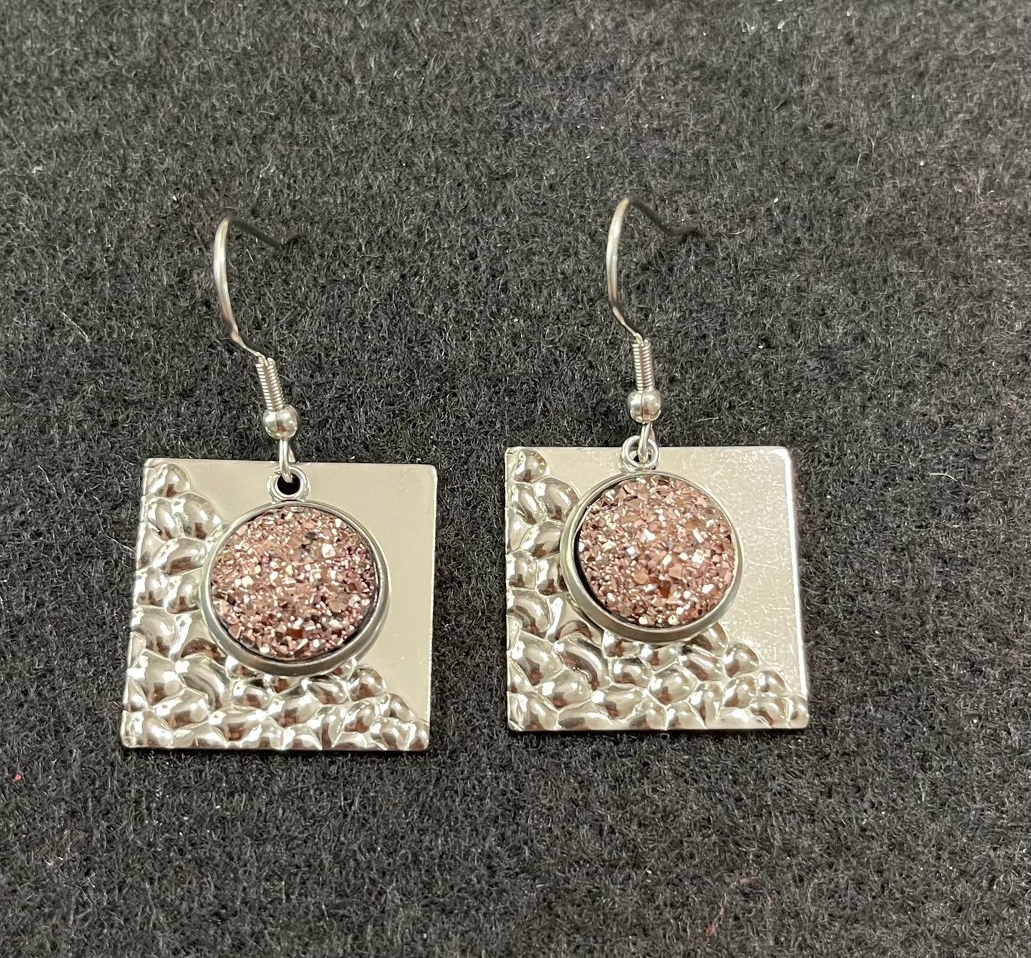 80s Inspired Retro Rose Gold Geometric Earrings