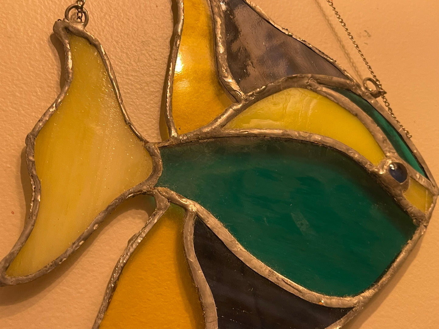 Stained Glass Fish, Bathroom Wall Hanging