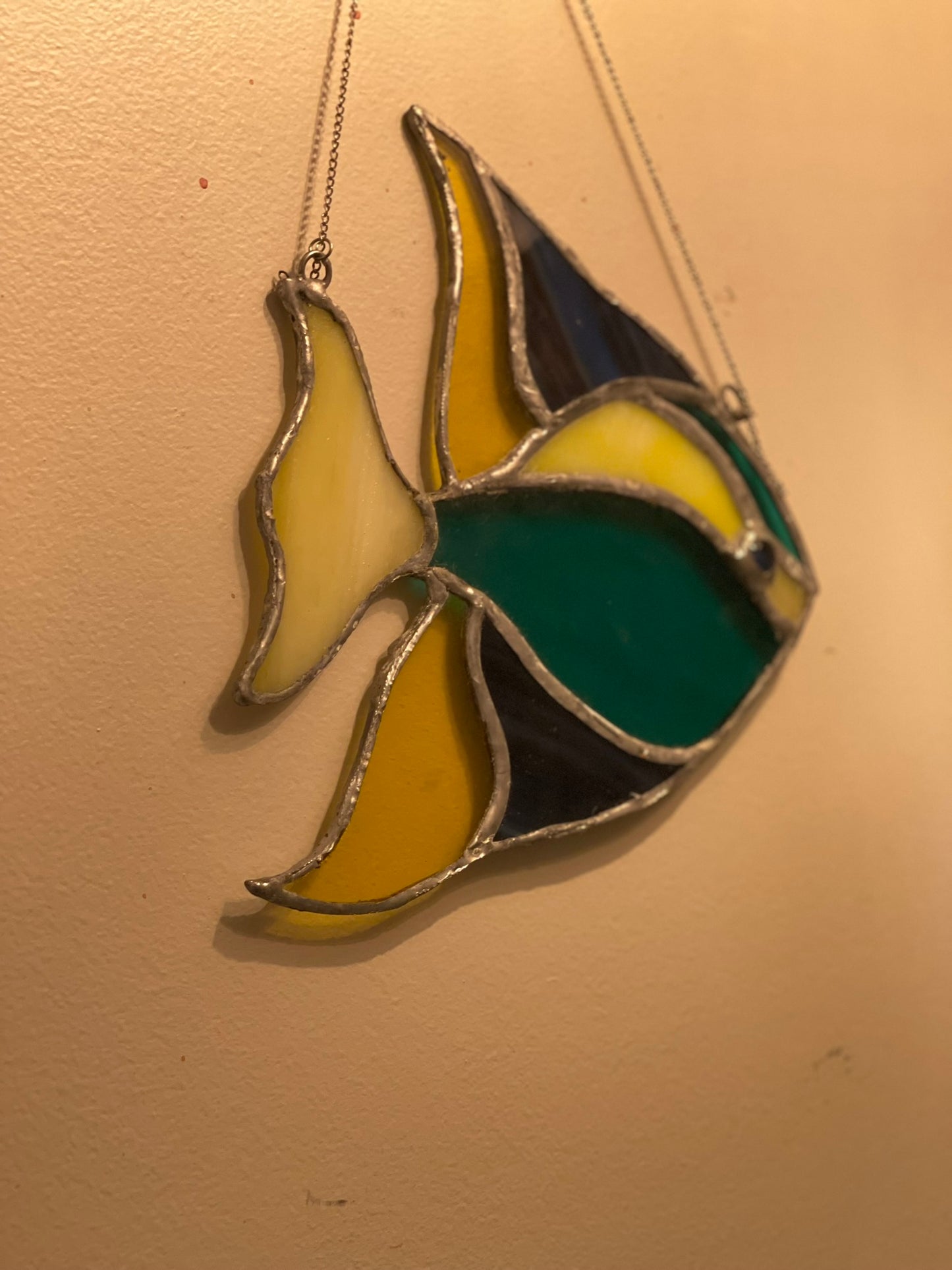 Stained Glass Fish, Bathroom Wall Hanging