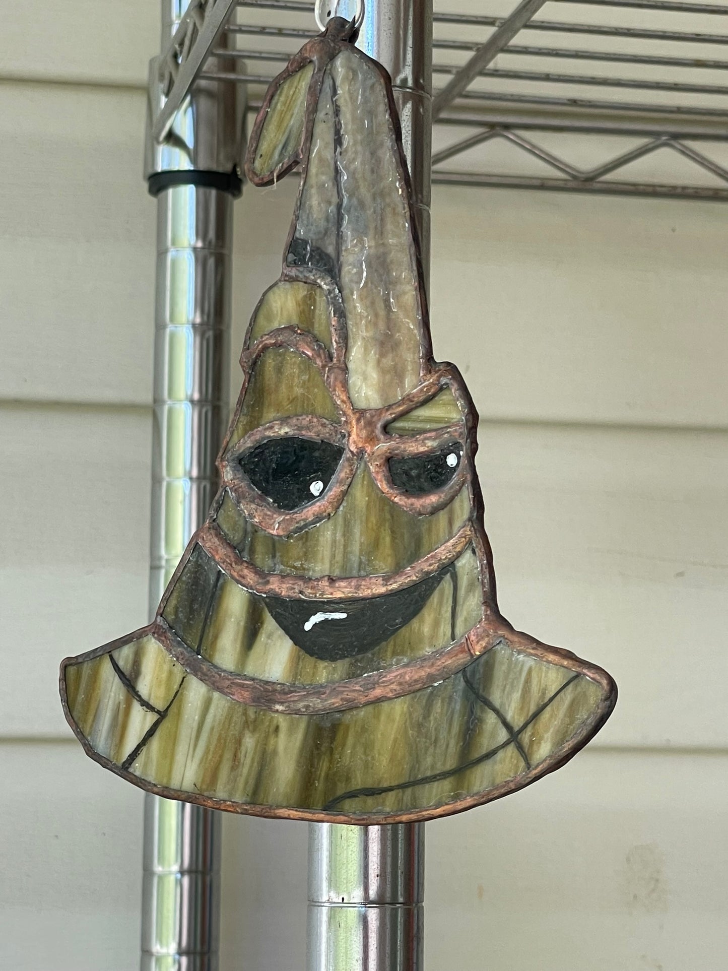 Stained Glass Sorting Hat Upside Down Smile