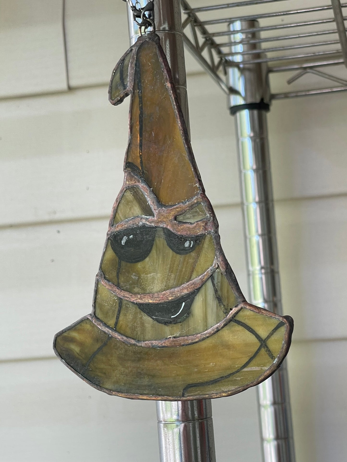 Stained Glass Sorting Hat Smiling