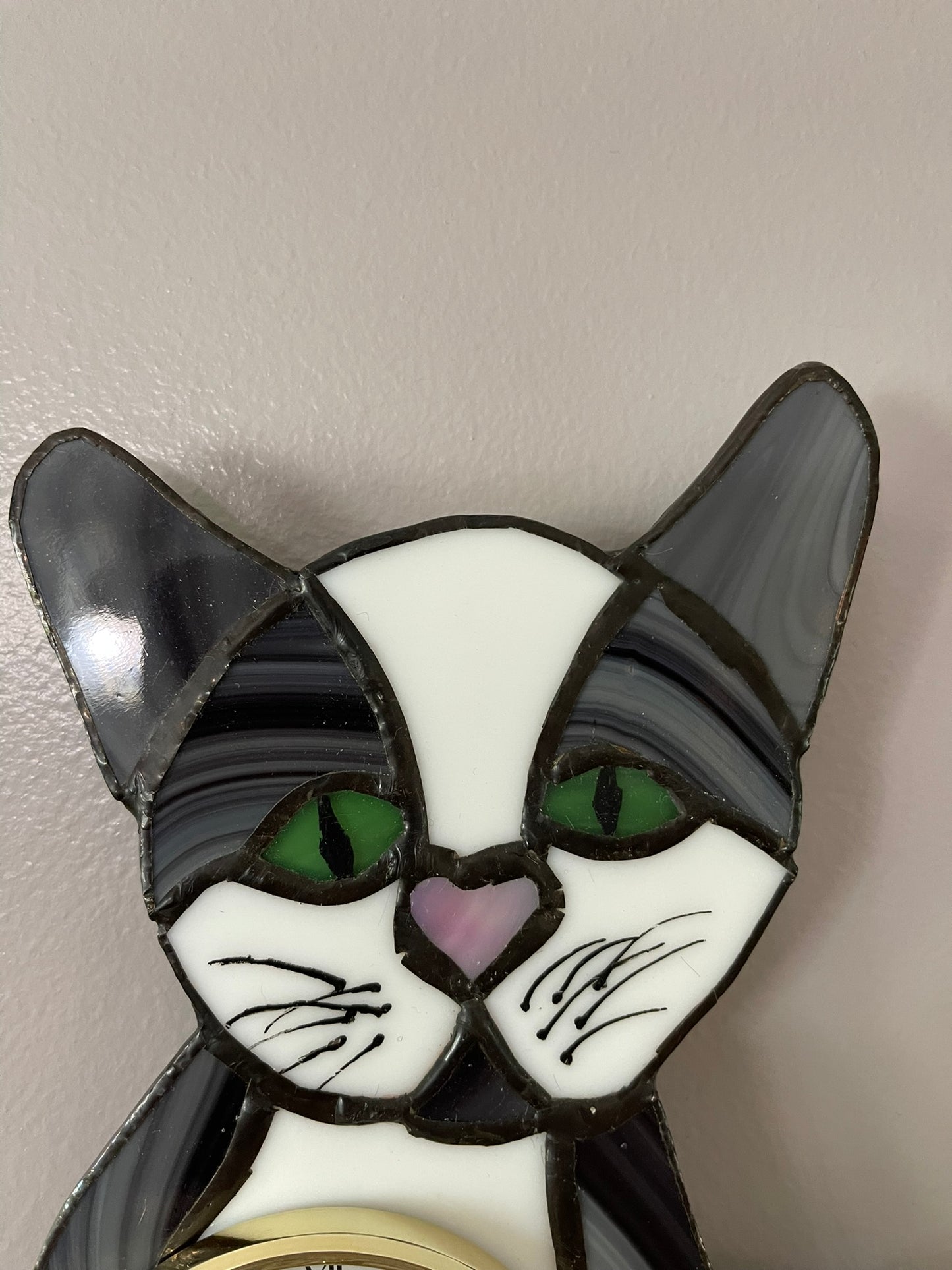 Gray Tabby Cat Clock