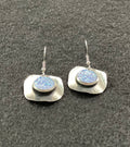 80s Inspired Retro Earrings Crystal and Silver Oyster Shell