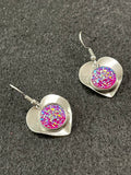 80s Inspired Retro Earrings Love Hot Pink Hearts