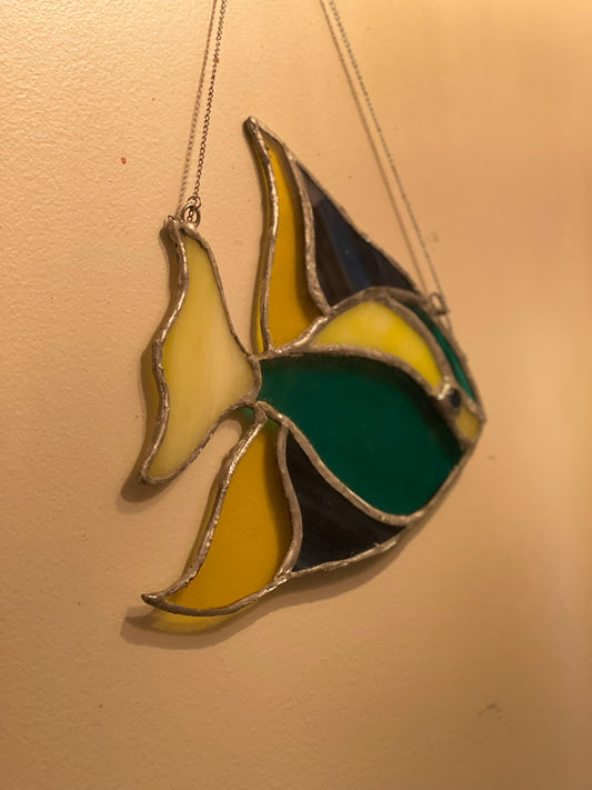 Stained Glass Fish, Bathroom Wall Hanging