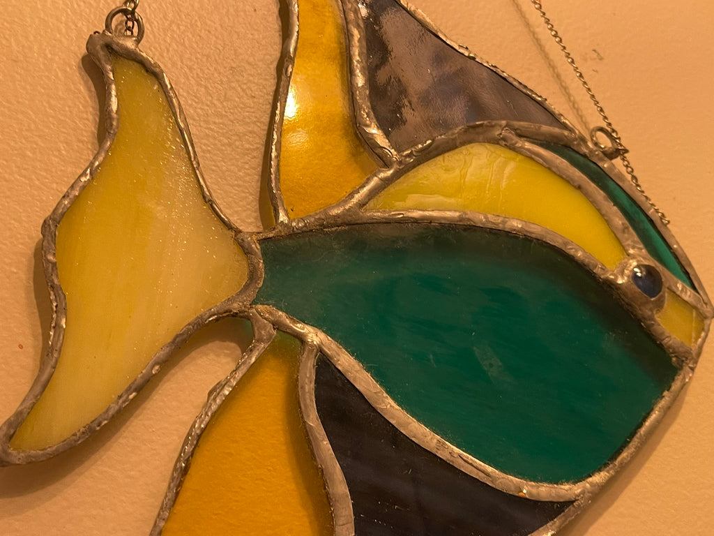 Stained Glass Fish, Bathroom Wall Hanging