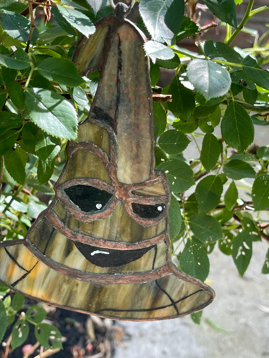 Stained Glass Sorting Hat Upside Down Smile