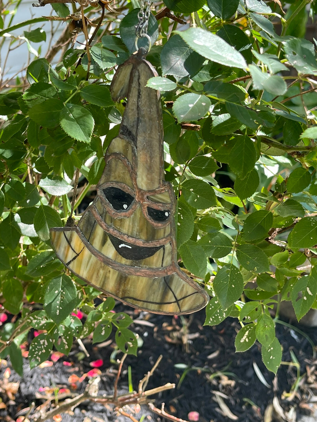 Stained Glass Sorting Hat Upside Down Smile