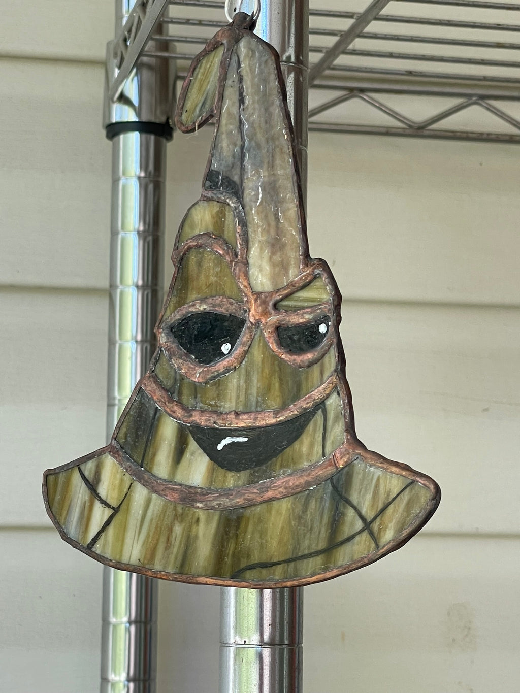 Stained Glass Sorting Hat Upside Down Smile